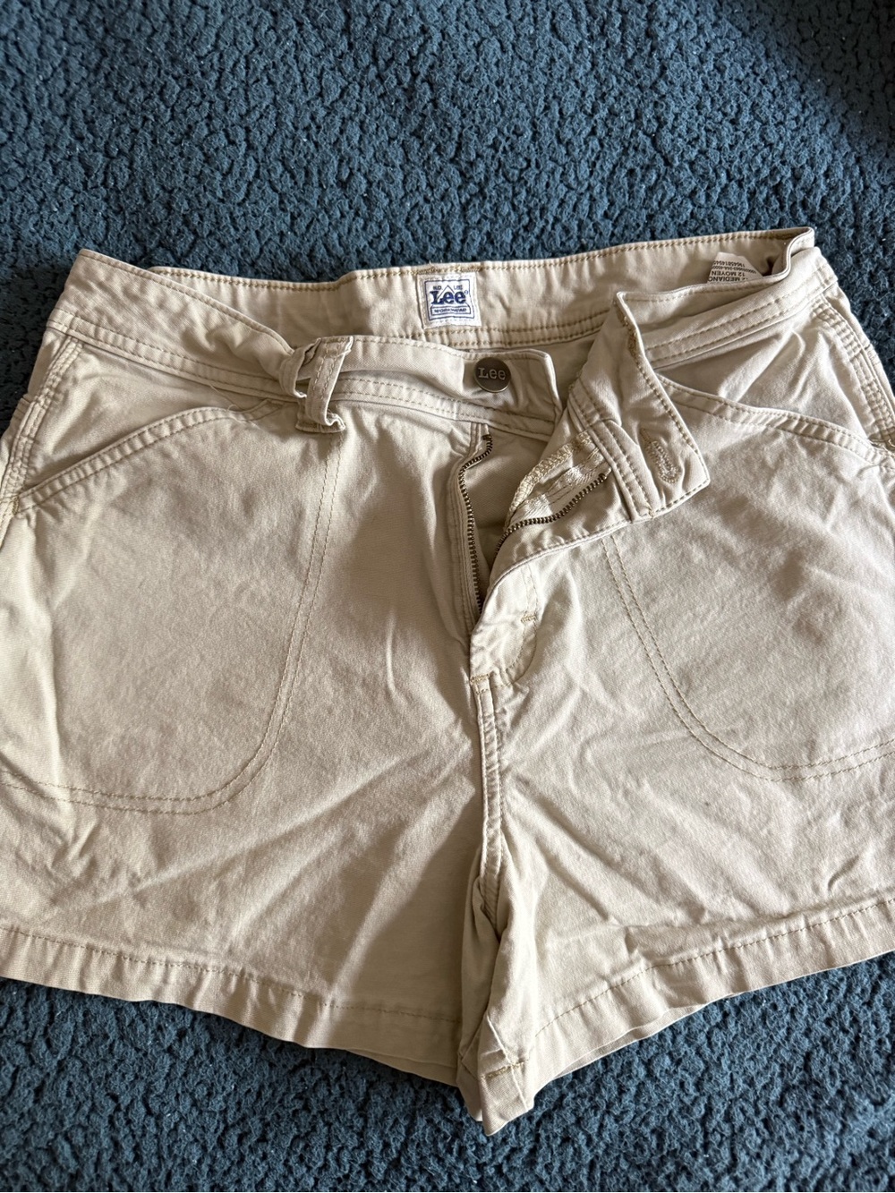 Lee Women's Beige Cotton Bermuda Shorts